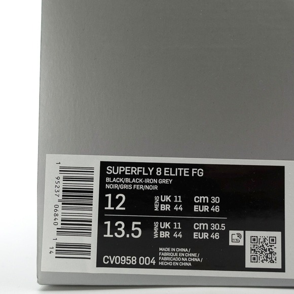Nike Superfly 8 Elite FG Black Iron Grey Blue Soccer Cleats CV0958-004 Mens 12 - Picture 12 of 12